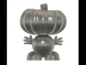 Smiling Halloween Pumpkin Character 3D Print Model