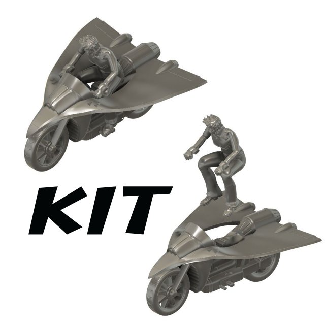 KIT Jeeg Motorcycle with Hiroshi Shiba Model do druku 3D .c4d .max .obj .3ds .fbx .stl .blend 