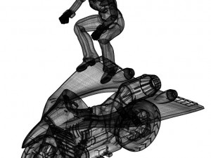 KIT Jeeg Motorcycle with Hiroshi Shiba Model do druku 3D