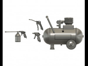 135 Scale Diorama Compressor Set Modelo de Impressão 3D