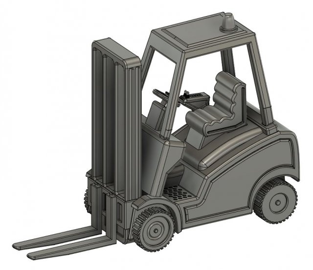 1-35 Scale Loading Forklift Model 3D Druckmodell .c4d .max .obj .3ds .fbx .stl .blend 