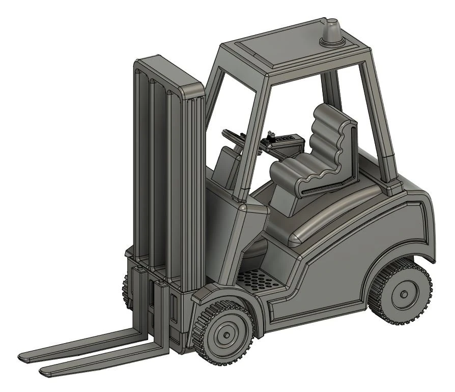 1-35 Scale Loading Forklift Model 3D Print Model .c4d .max .obj .3ds .fbx .stl .blend 