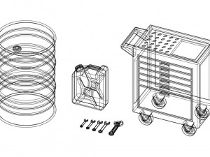 1-144 Scale Gunpla Diorama Barrel Tool Canister 3D Baskı Modeli