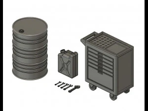 1-100 Scale Gundam Diorama Tool Canister Barrel 3D Print Model