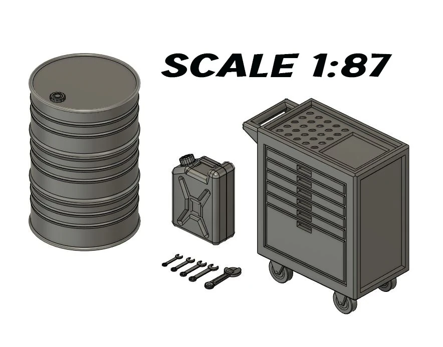 1-87 Scale Model Railroad Diorama Tool Canister Barrel 3D Print Model .c4d .max .obj .3ds .fbx .stl .blend 