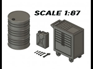 1-87 Scale Model Railroad Diorama Tool Canister Barrel 3D Print Model