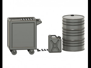 1-87 Scale Model Railroad Diorama Tool Canister Barrel Model do druku 3D
