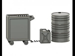 1-87 Scale Model Railroad Diorama Tool Canister Barrel 3D Print Model
