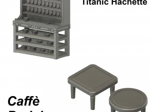 타이타닉 Hachette 1200 스케일용 Caf Parisien 액세서리 3D 프린트 모델