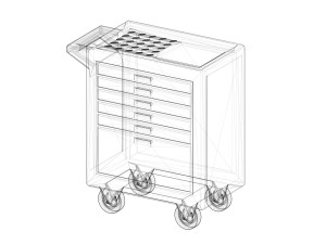 164 scale tool cart Tool Trolley 3D Baskı Modeli