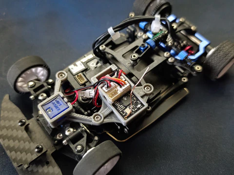 Support Receiver and Transponder with Cable Holder for 128 GLR RC Car 3D Print Model