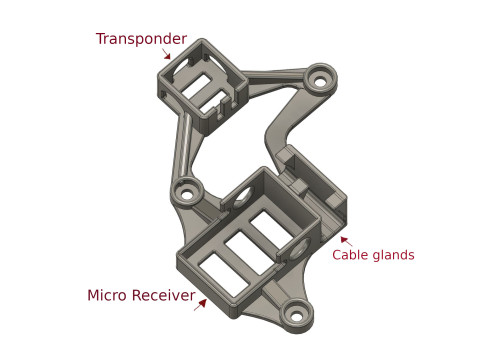 Support Receiver and Transponder with Cable Holder for 128 GLR RC Car 3Dプリントモデル