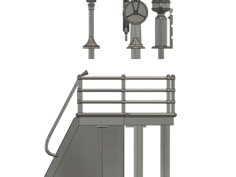 Bow command bridge for Titanic 1200 Hachette 3D Print Model