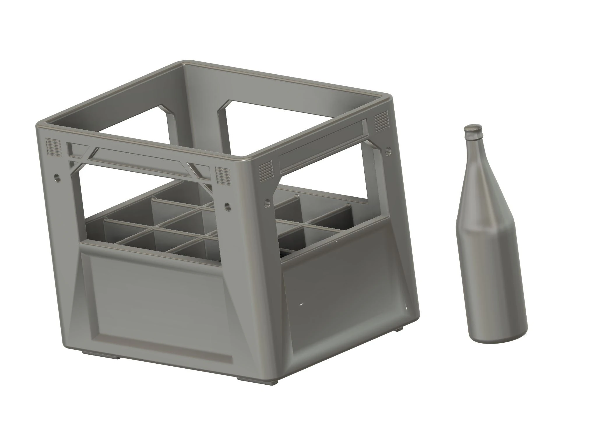 143 scale box of 12 water bottles 3D Print Model .c4d .max .obj .3ds .fbx .stl .blend