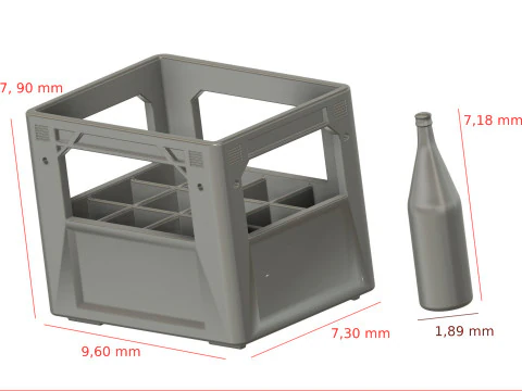 143 scale box of 12 water bottles 3D Print Model