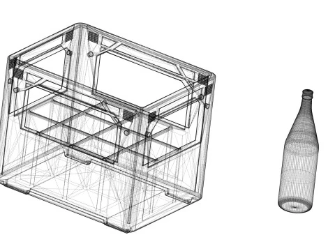 143 scale box of 12 water bottles 3D Print Model
