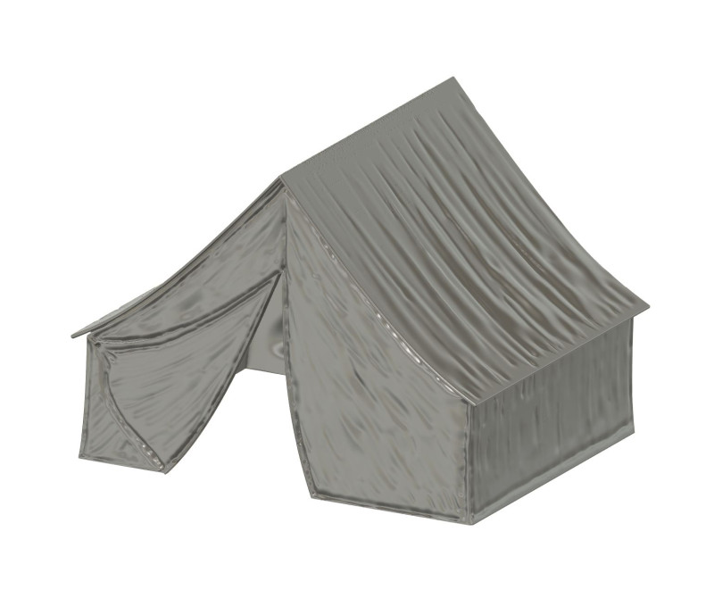 American Civil War Tent 172 Scale for Diorama 3D 프린트 모델 .c4d .max .obj .3ds .fbx .stl .blend