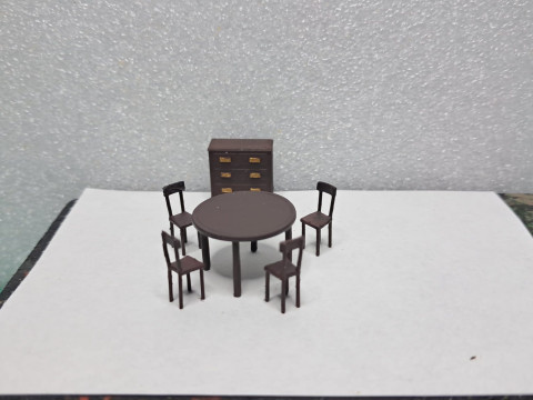 Vintage Furniture Set 172 Scale for Models and Dioramas 3D Baskı Modeli