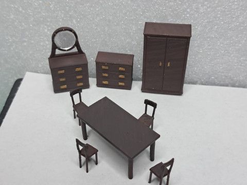Vintage Furniture Set 172 Scale for Models and Dioramas 3D Baskı Modeli