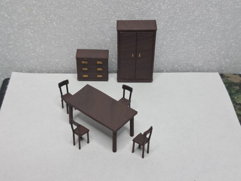 Vintage Furniture Set 172 Scale for Models and Dioramas 3D Baskı Modeli
