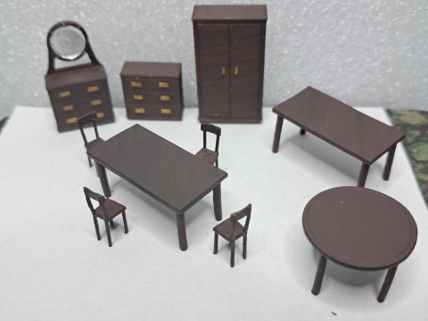 Vintage Furniture Set 172 Scale for Models and Dioramas 3D Baskı Modeli