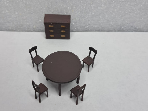 Vintage Furniture Set 172 Scale for Models and Dioramas 3D Baskı Modeli