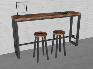 Bar tables and chairs 3D Model