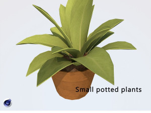 Small potted plants Modelo 3D