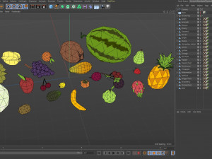 Cartoon fruit Low poly Model 3D