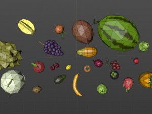 Cartoon fruit Low poly Model 3D