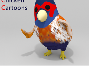 Cuckoo Chicken Cartoons 3D Model