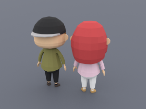 Low poly Cartoon character Youth 3D Модель