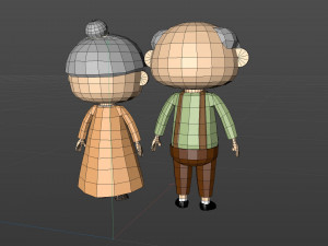 Low Poly Cartoon character Old Modelo 3D