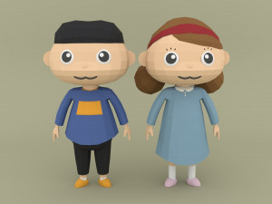 Low poly Cartoon character Child 3D 模型