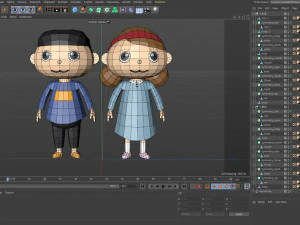 Low poly Cartoon character Child 3D Model