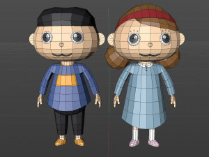 Low poly Cartoon character Child 3D 模型