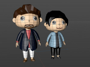Low poly Cartoon character Office worker 3D Model