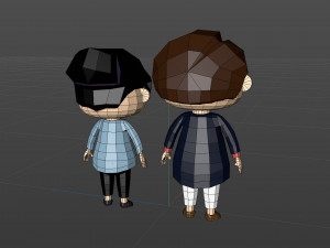 Low poly Cartoon character Office worker 3D Model