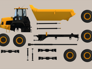 Articulated Dump Truck 3D Model