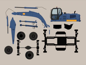 Medium Excavator 3D Model