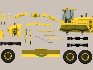 Motor Grader 3D Model