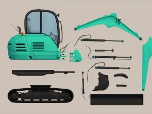 Small Excavator 3D Model