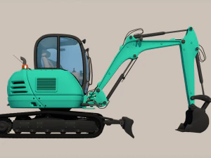 Small Excavator 3D Model