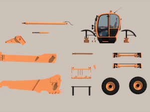 Teleskoplader 3D Modell