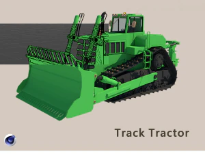 Гусеничный трактор 3D Модель