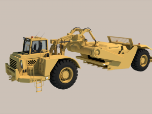 Wheel tractor-scraper Modelo 3D