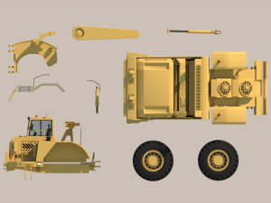 Wheel tractor-scraper Modelo 3D