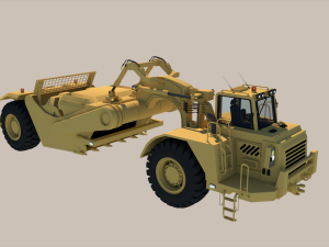 Wheel tractor-scraper Modelo 3D