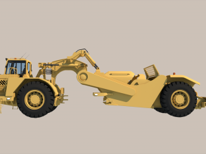 Wheel tractor-scraper Modelo 3D