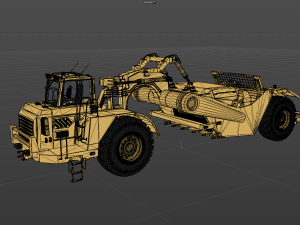 Wheel tractor-scraper Modelo 3D